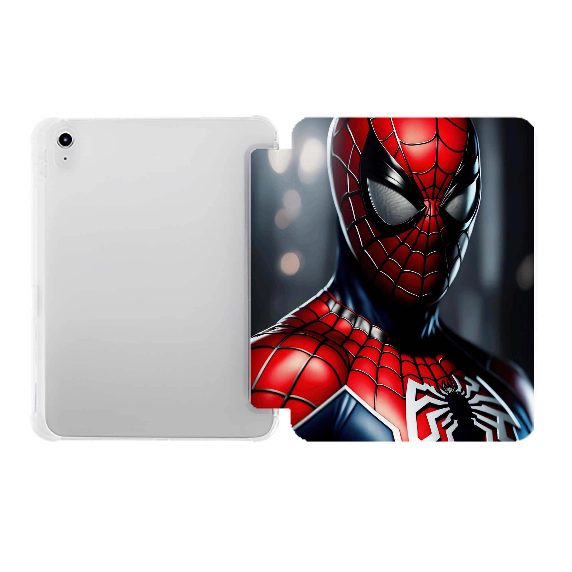 （画像用） Spider Man スパイダーマン IPad ケース ペン収納付き 三つ折りスタンド PUレザー×シリコン 対応機種9.5/10.5/10.9インチ